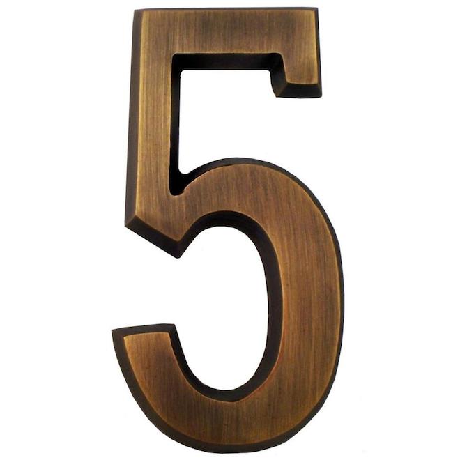 Gaines Manufacturing 4-in Solid Brass Number for SoftCurve Plaque