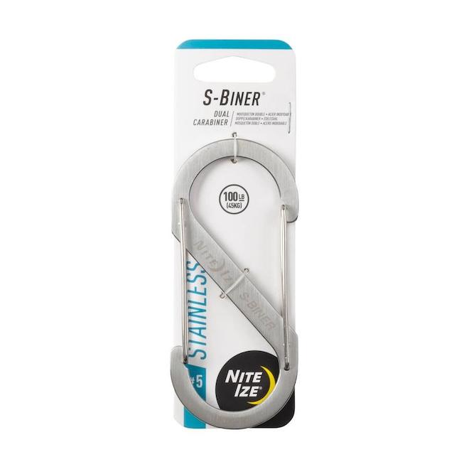 Nite Ize Mousqueton droit ovale en acier inoxydable de 4,38 po