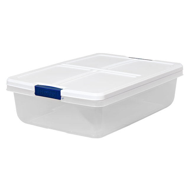 2-Pack 60-Quart Plastic Clear Ornament Storage Box with Hinged Lid