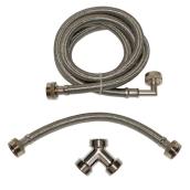 6-ft L 3/4-in Hose Thread Inlet x 3/4-in Outlet Braided Stainless Steel Steam Dryer-Installation Kit