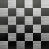 Tuiles murales autocollantes 12 po x 12 po à fini inox brossé