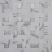 Tuiles murales autocollantes 12 po x 12 po simili-marbre et inox