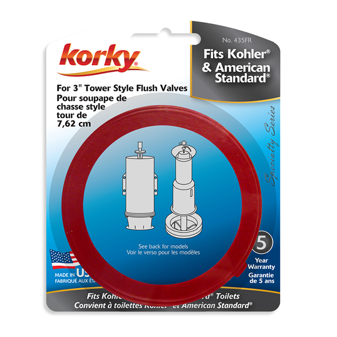 Korky Universal Flush Valve Seal - Red - Rubber - 3-in dia