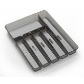 Madesmart Plastic Cutlery Insert Drawer Organizer 6 compartments - Grey