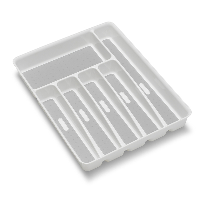Madesmart 15.25-in x 12.06-in Plastic Cutlery Insert Drawer Organizer - White