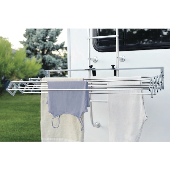 Wall Mounted Side by Side Laundry Drying Rack Stainless Steel Rods