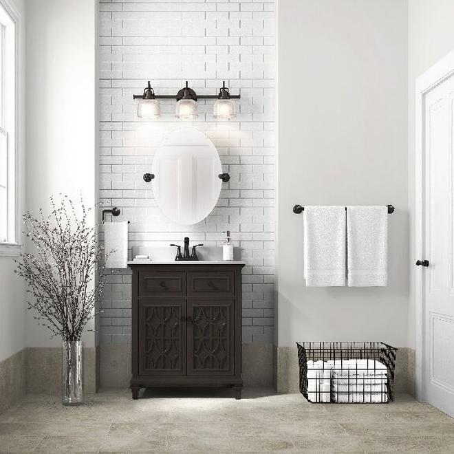 DELTA Providence Oval Rubbed Bronze Bathroom Mirror