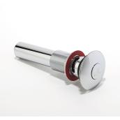 DECOLAV Universal Polished Chrome Push Button Decorative Sink Drain with Overflow