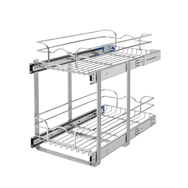 Rev A Shelf 11 75 In W X 22 In D X 19 In H 2 Tier Metal Pull Out Basket   30739907 L 