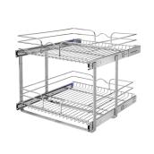 Rev-A-Shelf 20.75-in W x 22-in D x 19-in H 2-Tier Metal Pull Out Basket