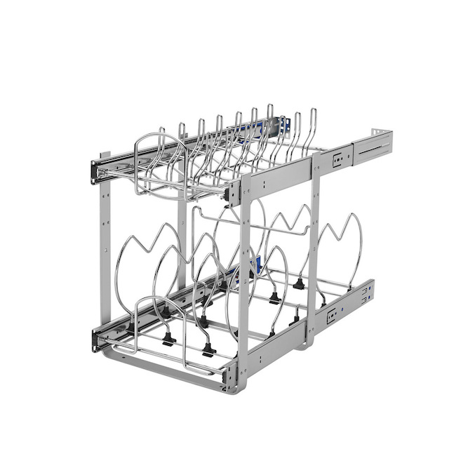 Panier coulissant en métal à 2 niveaux Rev-A-Shelf, 11,75 po L x 22 po P x 18,12 po H