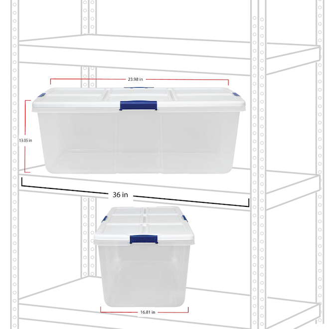 Hefty 25-Gal Clear Tote with Latching Lid