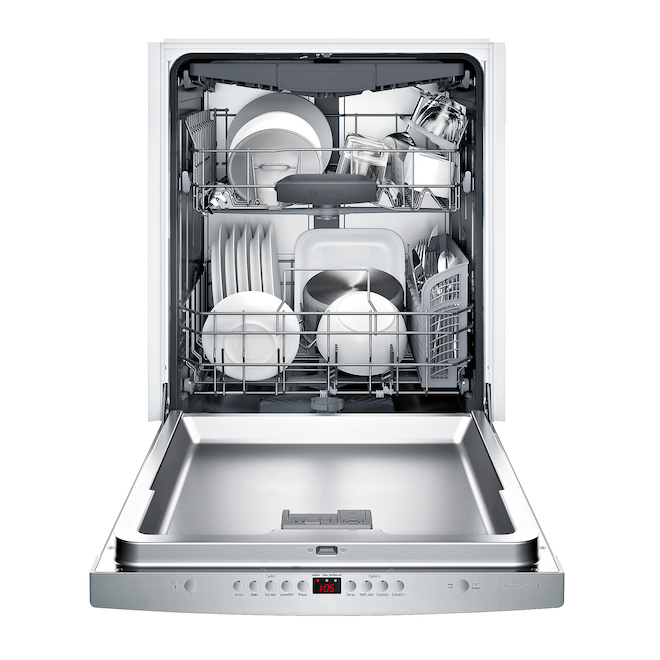 Bosch 300 Series Built-In Dishwasher - ENERGY STAR - RackMatic System -  24-in - Stainless Steel SHSM63W55N