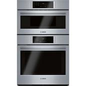 Bosch 800 Series Self-Cleaning Convection Microwave Wall Oven Combination Stainless Steel 30-in