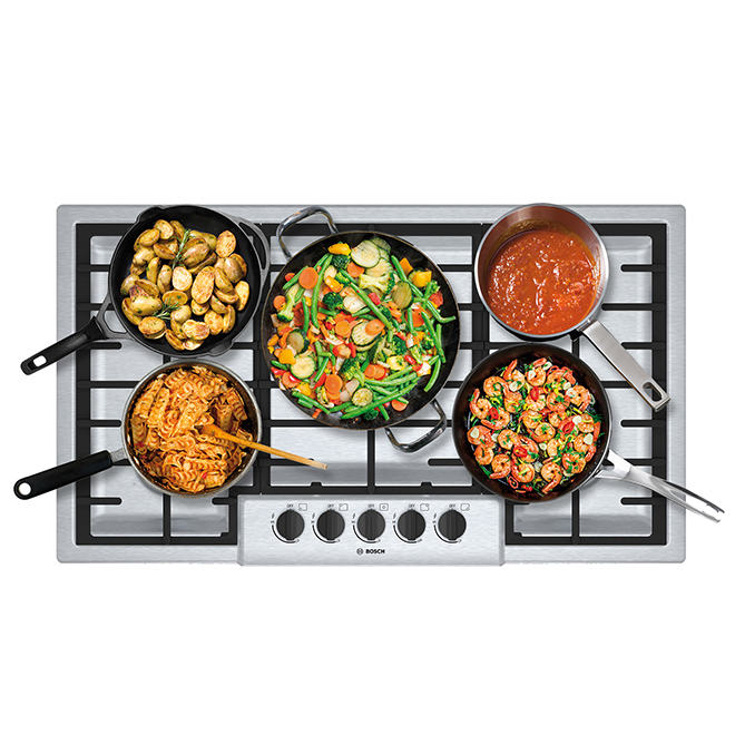 Bosch Gas Cooktop - 5 Burners - 37-in - 16,000 BTU - Stainless Steel