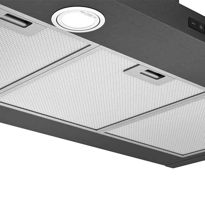 Bosch Chimney Range Hood 600 CFM 36in Black Stainless HCP86641UC