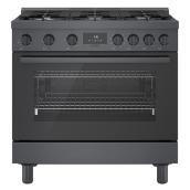 Bosch Dual Fuel Freestanding Range - 800 Series - 6 Burners - 36-in - Black Stainless Steel