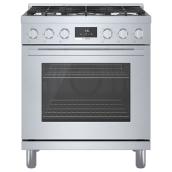 Bosch Dual Fuel Freestanding Range - 800 Series - 5 Burners - 30-in - Stainless Steel