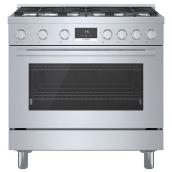 Bosch Freestanding Gas Range - 800 Series  - 6 Burners - 36-in - Stainless Steel