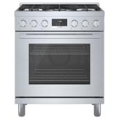 Bosch Freestanding Gas Range - 800 Series - 5 Burners - 30-in - Stainless Steel