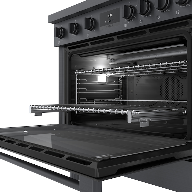 Bosch Freestanding Gas Range 800 Series 6 Burners 36 in Black Stainless Steel