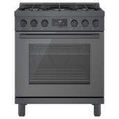 Bosch Dual Fuel Freestanding Range - 800 Series - 5 Burners - 30-in - Black Stainless Steel