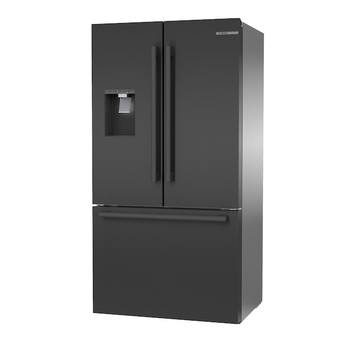 Bosch French-Door Refrigerator with Ice Maker - 36-in - 14.8 cu. ft. - Black Stainless Steel