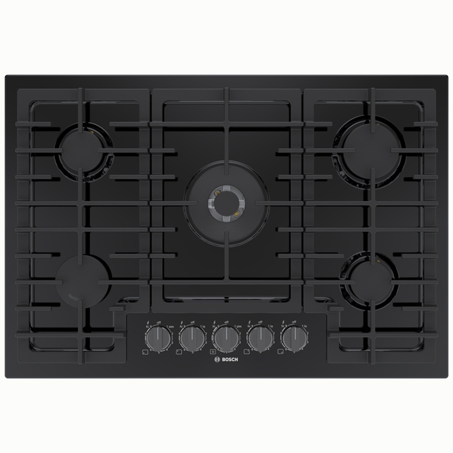 Bosch 800 Series 30 in Gas Cooktop 5 Burner Black Porcelain