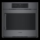 Bosch 800 Series 30-in Electric Single Wall Oven - 4.6-cu. ft. - European Convection - Black Stainless Steel