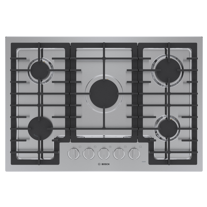 Bosch 500 Series 30 in Gas Cooktop 5 Burner Stainless Steel