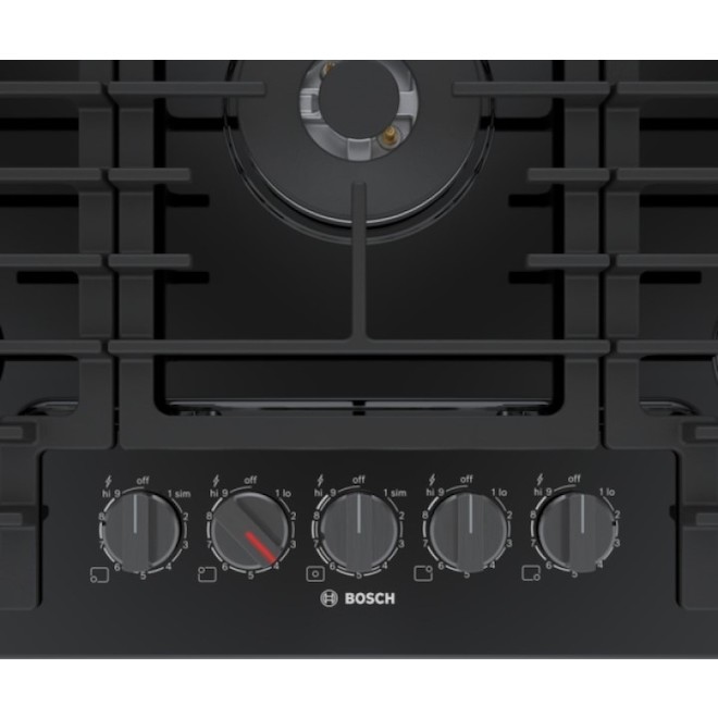 Surface de cuisson à gaz Séries 800 Bosch 30 po avec 5 brûleurs, noir