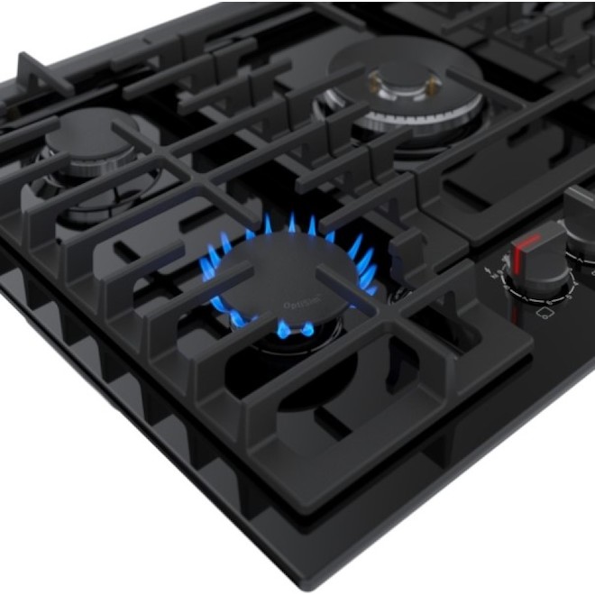 Surface de cuisson à gaz Séries 800 Bosch 30 po avec 5 brûleurs, noir