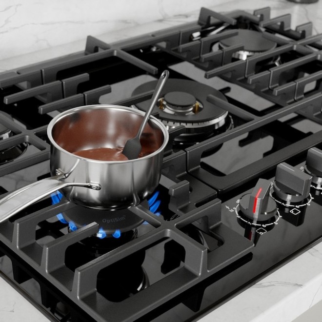 Surface de cuisson à gaz Séries 800 Bosch 30 po avec 5 brûleurs, noir