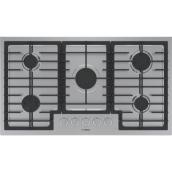 Bosch 500 Series Gas Cooktop 36-in with 5 Burners - Stainless Steel