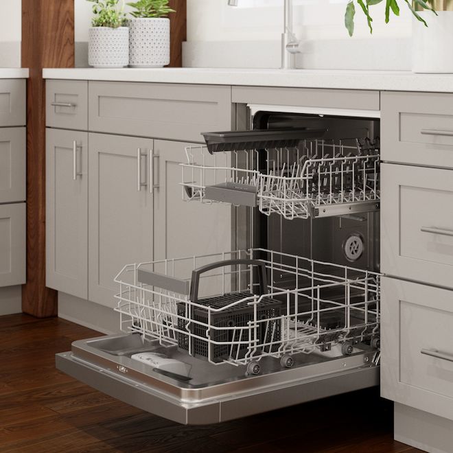 Lave-vaisselle encastré Bosch 300 Series 24 po avec technologie PureDry, acier inoxydable