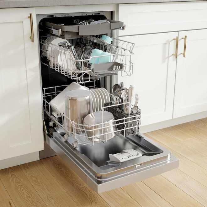 Bosch 18-in Built-In Dishwasher with 3rd Rack and PureDry Technology - Stainless Steel