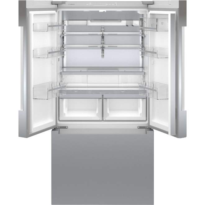 Bosch French-Door Refrigerator 20.8-cu.ft. with 1 Drawer and Water and Ice Dispenser - Stainless Steel