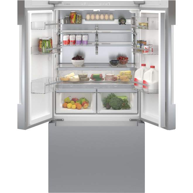 Bosch French-Door Refrigerator 20.8-cu.ft. with 1 Drawer and Water and Ice Dispenser - Stainless Steel