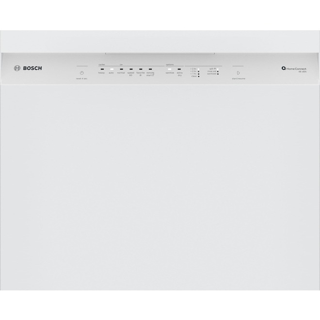 Bosch 100-Series Built-In Smart Dishwasher 48 dB 24-in - White