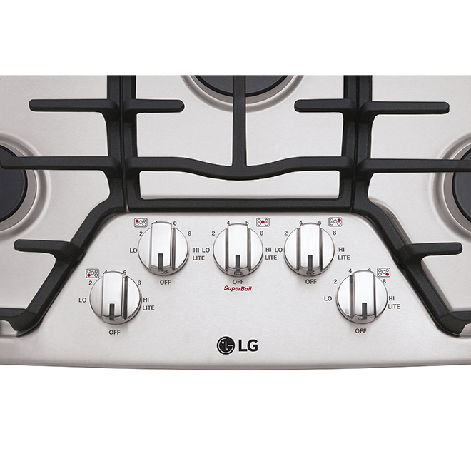 LG Gas Built-In Cooktop - 30-in - Stainless Steel - 17,000 BTU
