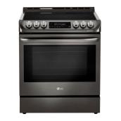 LG Built-In Electric Range - 5 Ceramic Glass Elements - 6.3-cu ft - 30-in - Black Stainless Steel