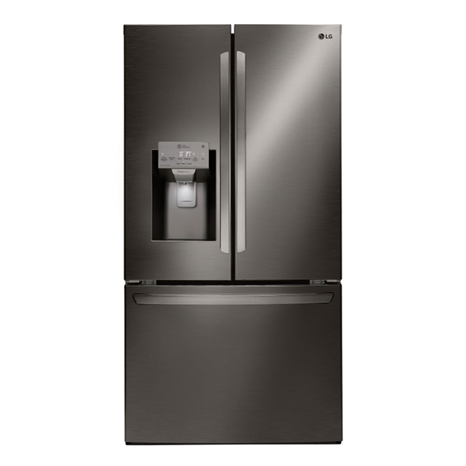 LG French Door Smart Refrigerator - 28-cu ft - Black Stainless Steel