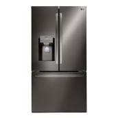 Réfrigérateur intelligent à portes françaises LG, 28 pi³, acier inoxydable noir