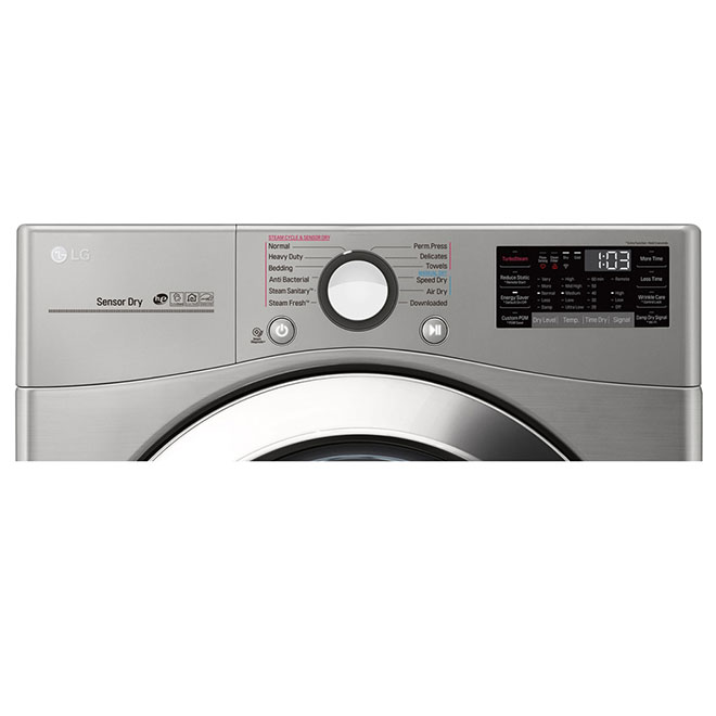 LG 27" Electric Dryer with TurboSteam 7.4 cu. ft. SS DLEX3700V RONA