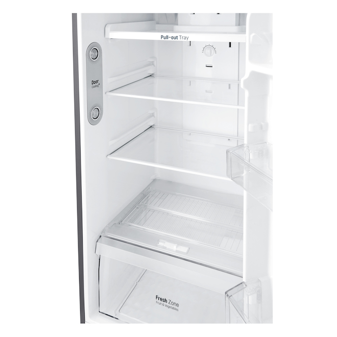 LG Top-Freezer Counter-Depth LED-Lit Refrigerator - 24-in - 11-cu ft - Stainless Steel