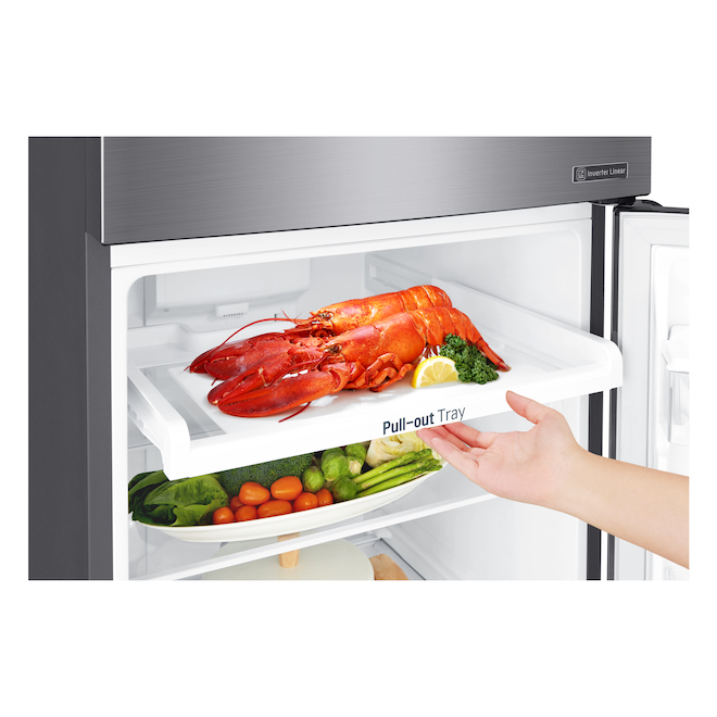 LG Top-Freezer Counter-Depth LED-Lit Refrigerator - 24-in - 11-cu ft - Stainless Steel