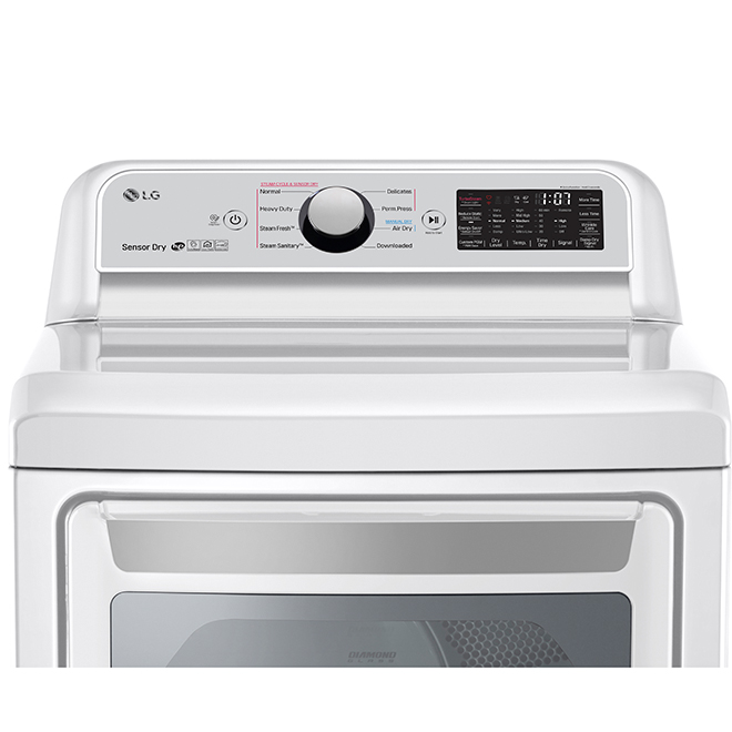 Sécheuse électrique avec TurboSteam par LG 7,3 pi³ 27 po blanc