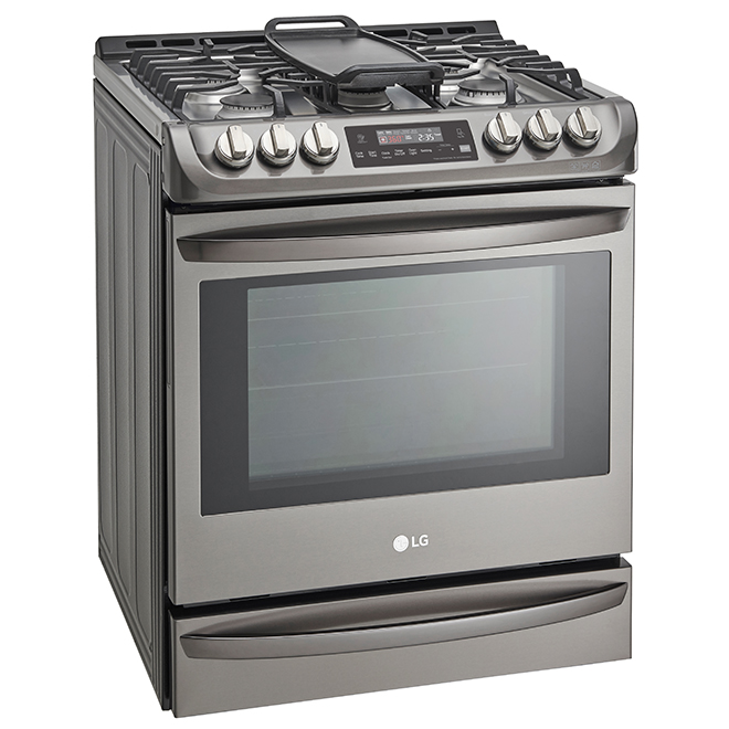 Slide-In Gas Range - 30" - 6.3 cu. ft. - Black Stainless Steel