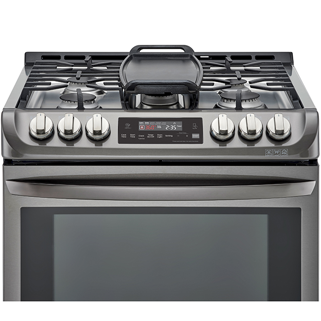 Slide-In Gas Range - 30" - 6.3 cu. ft. - Black Stainless Steel