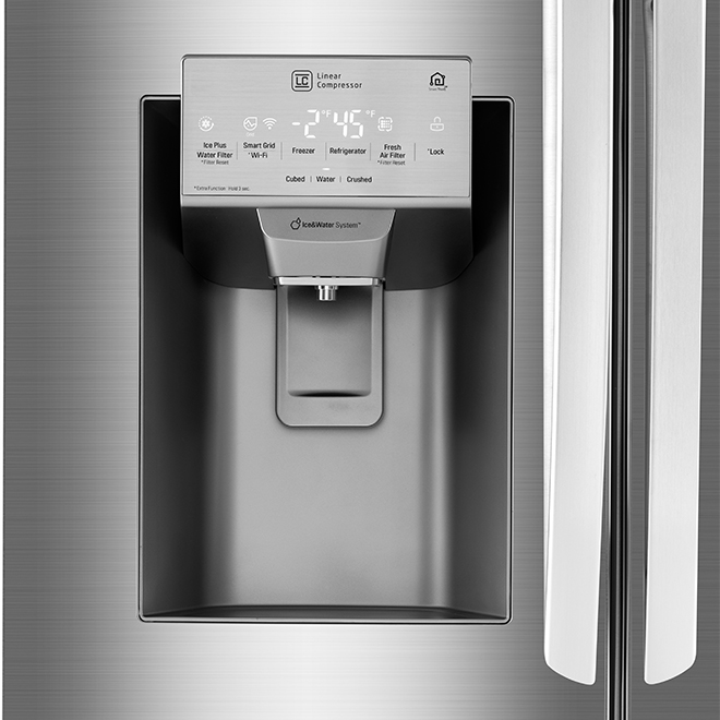 LG French Door Refrigerator with Wi-Fi Connectivity - 36-in - 22.1-cu ft - Stainless Steel